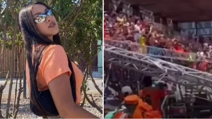 Una pantalla gigante cayó sobre ella en el Estadio Zorros del Desierto.