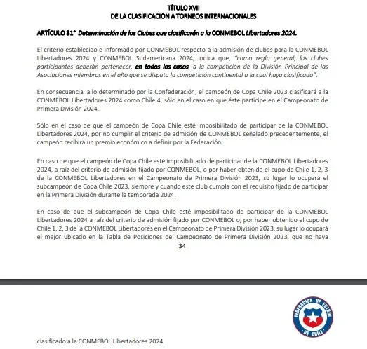 El enredado, pero esperanzador artículo 81° de la Copa Chile (Captura)