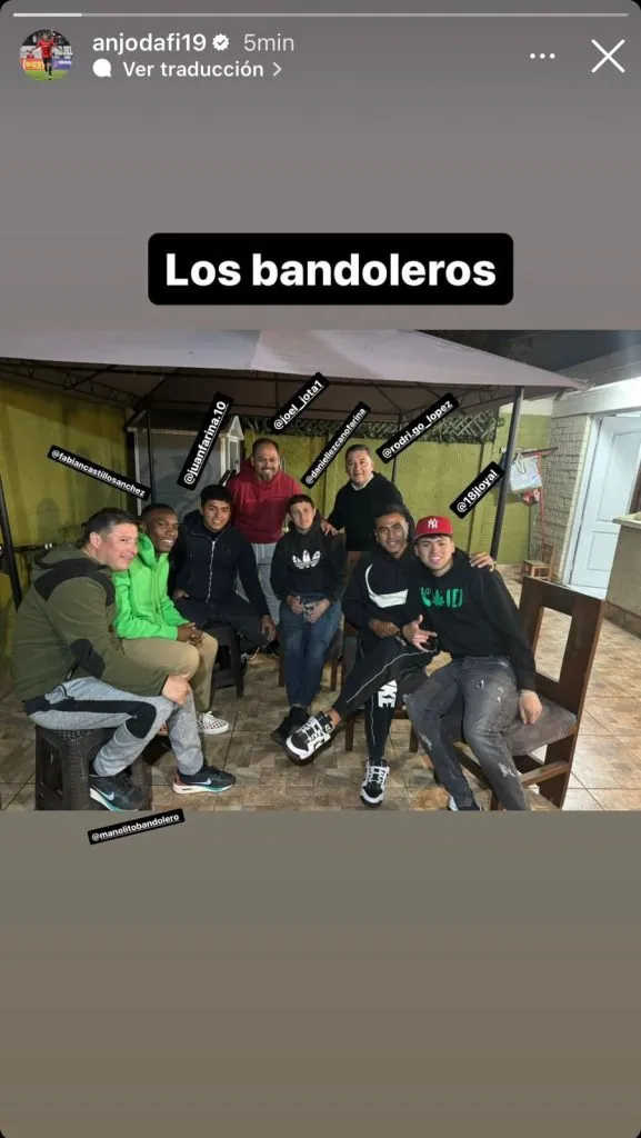 Captura de la historia de Instagram de Darío Lezcano (@anjodafi19)