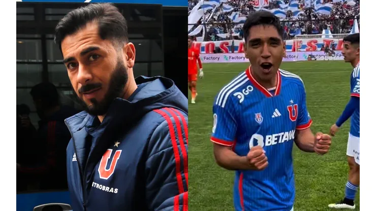 Johnny Herrera le aconseja a Renato Cordero mantenerse aterrizado (Foto: Photosport | Universidad de Chile)