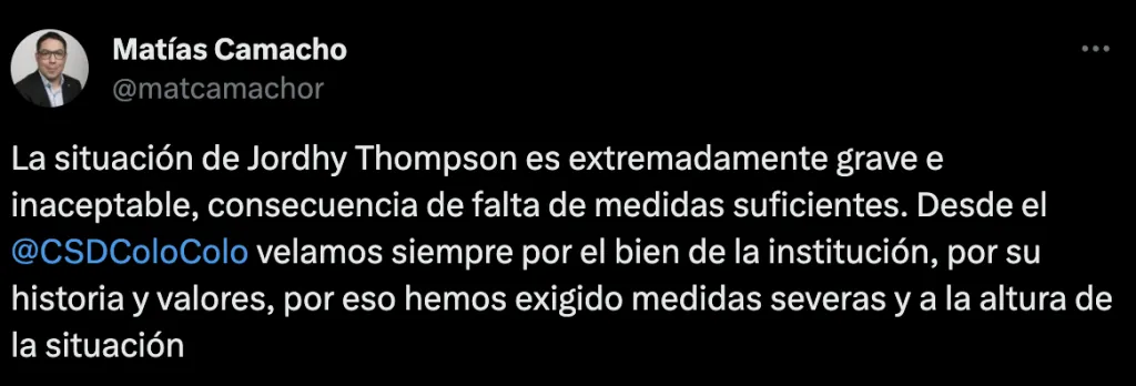 Las fuertes declaraciones de Matías Camacho sobre la actitud pésima de Jordhy Thompson