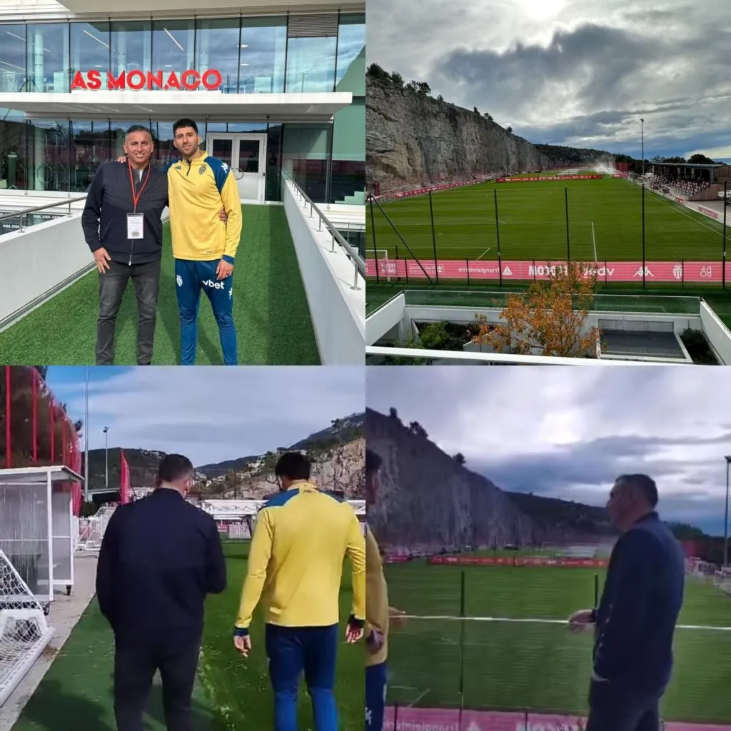 Guillermo Maripán le mostró las instalaciones del AS Mónaco a Jaime García (Fotos: Jaime García)