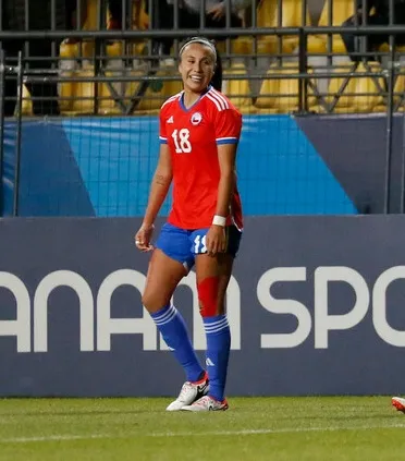 Camila Sáez, centra de La Roja Femenina (Raul Zamora/Santiago 2023 via Photosport)