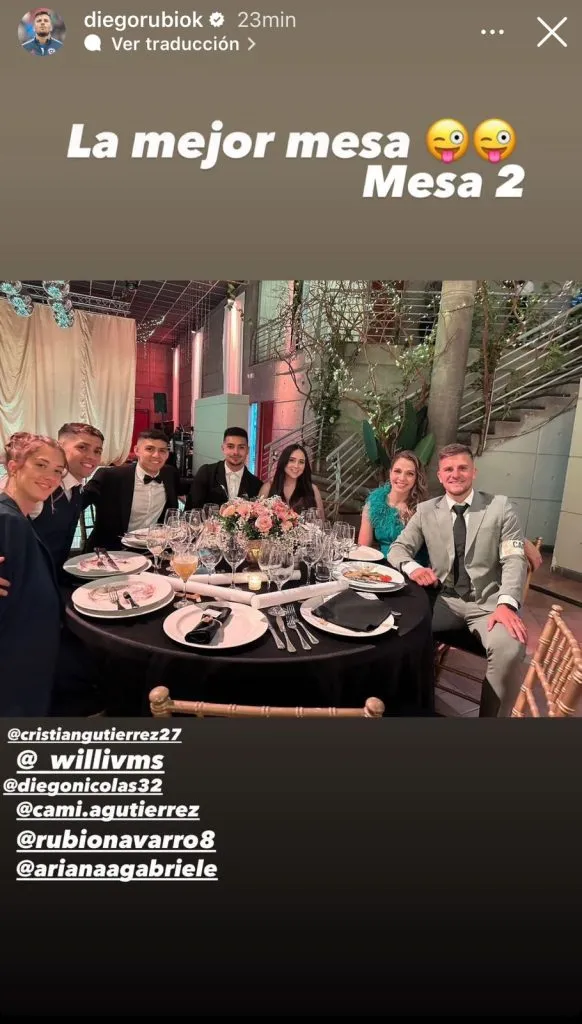 Captura historia de Instagram de Diego Rubio.