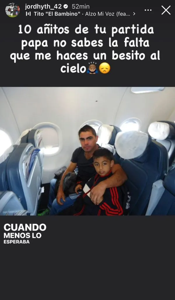 Captura a la historia de Instagram de Jordhy Thompson (@jordhyth_42).