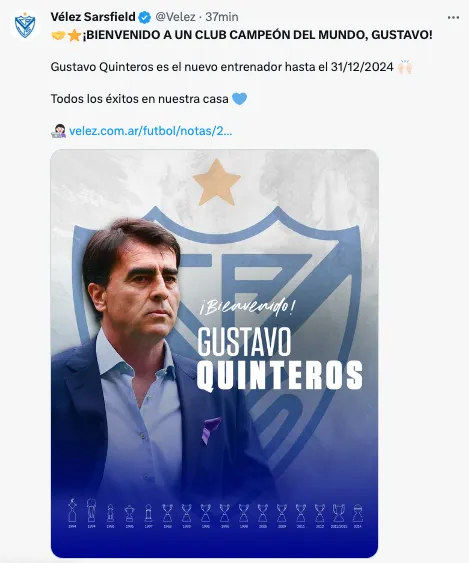 El polémico mensaje de Vélez contra Colo Colo