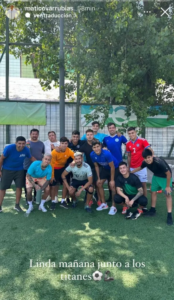 Captura de la historia de Instagram del preparador físico Matías Covarrubias (@maticovarrubias).