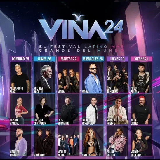 Así quedó conformada la parrilla de Viña 2024 (Instagram Festival de Viña del Mar)
