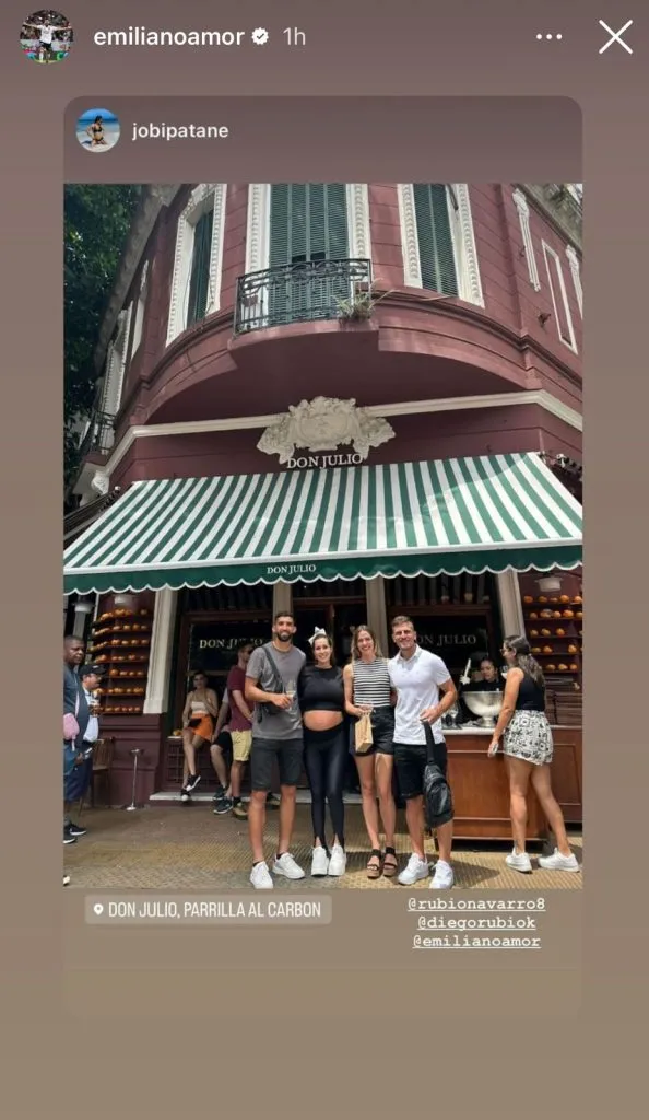 Captura a la historia de Instagram de Emiliano Amor (@emilianoamor).