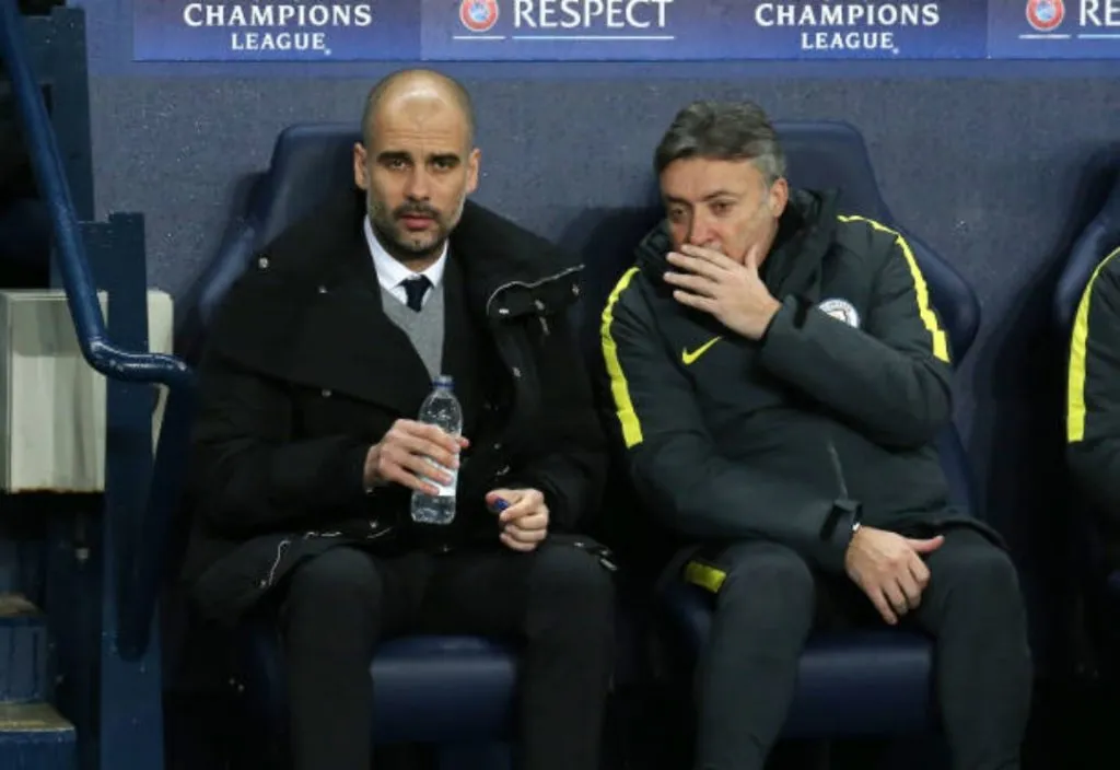 Torrent junto a Guardiola en el City (Getty Images)