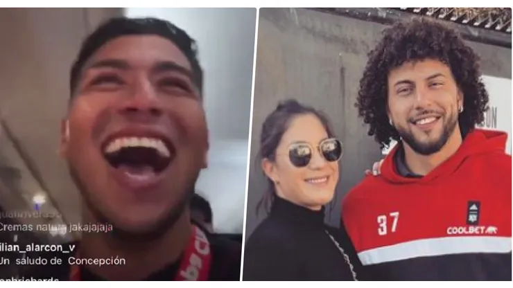 A la mujer del zaguero central uruguayo no le gustó mucho la broma del golero albo.