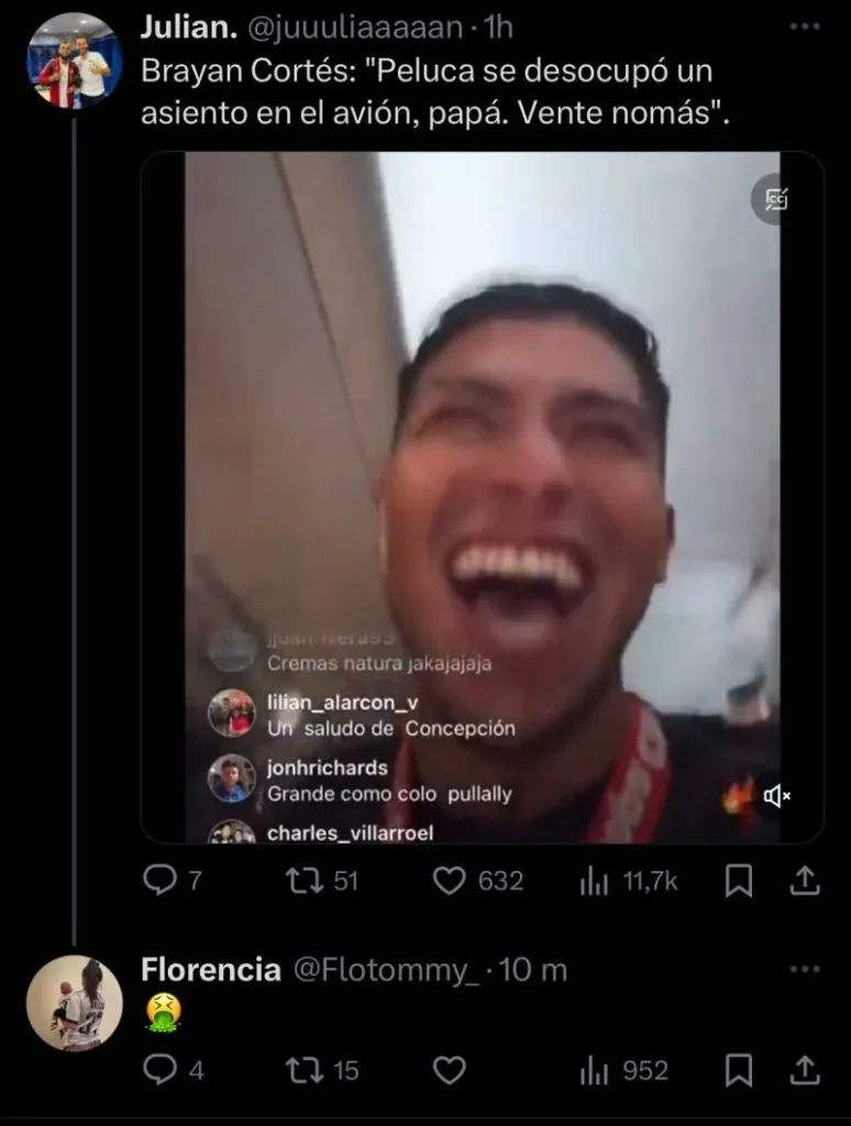 El llamativo emoji de la esposa de Falcón | FOTO: Captura X
