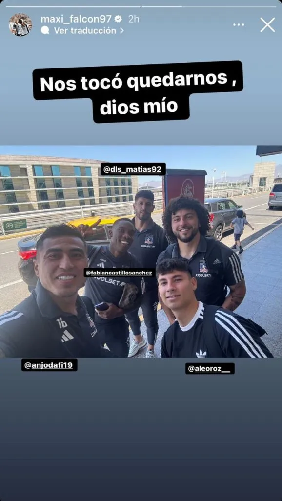 Captura a la historia de Instagram de Maximiliano Falcón (@maxi_falcon97).