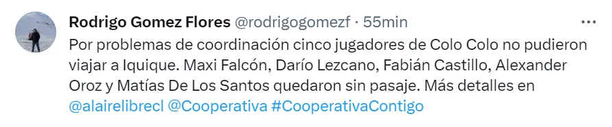 Captura de la publicación en X del periodista Rodrigo Gómez.