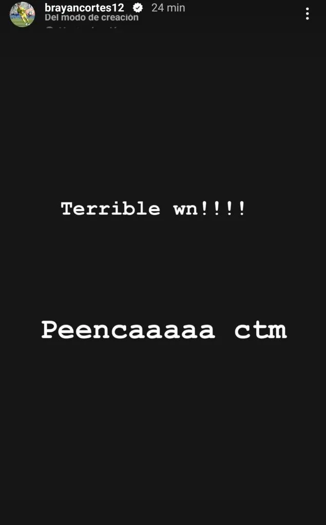 El mensaje de Brayan Cortés contra José Cabero