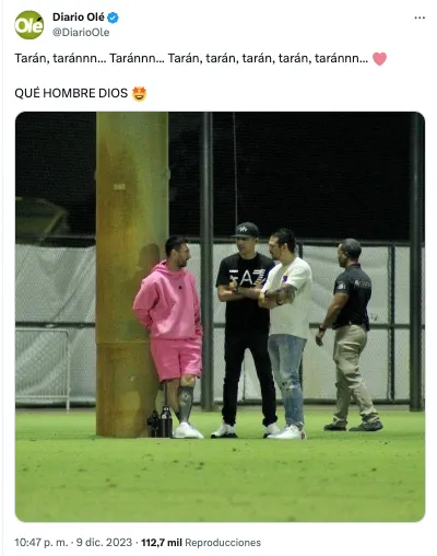 El comentario de Olé por el encuentro entre Messi y Mark González