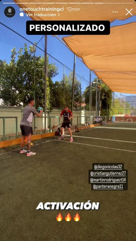 Captura historia de Instagram (@onetouchtrainingcl)