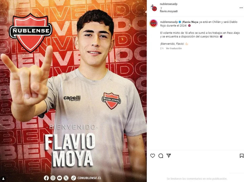 Flavio Moya es nuevo refuerzo de Ñublense.