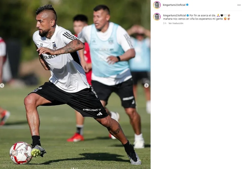 Arturo Vidal está motivado con la posibilidad de volver a sumar minutos en Colo Colo.