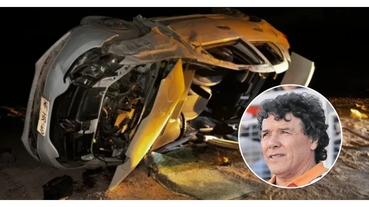 Así quedó el automóvil de Hugo Tabilo tras el accidente de tránsito.