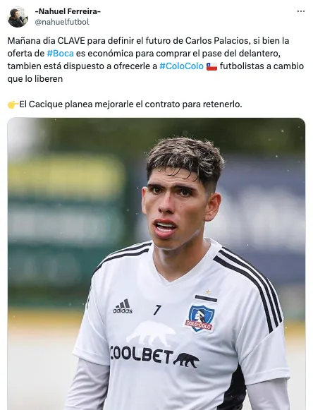 La oferta que prepara Boca Juniors por Carlos Palacios