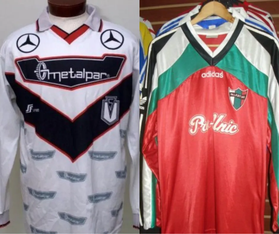 Camisetas de Santiago Morning 2000 y Palestino 1993
