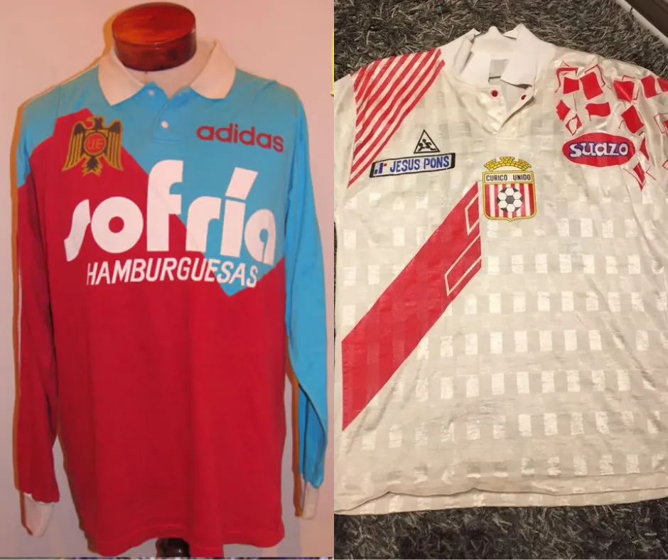 Camisetas de Curicó Unido 1995 y Unión Española 1993