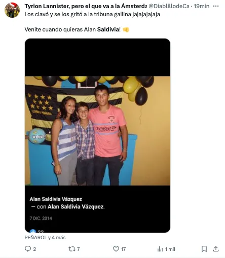 Hinchas de Peñarol celebraron el gol del central de Colo Colo