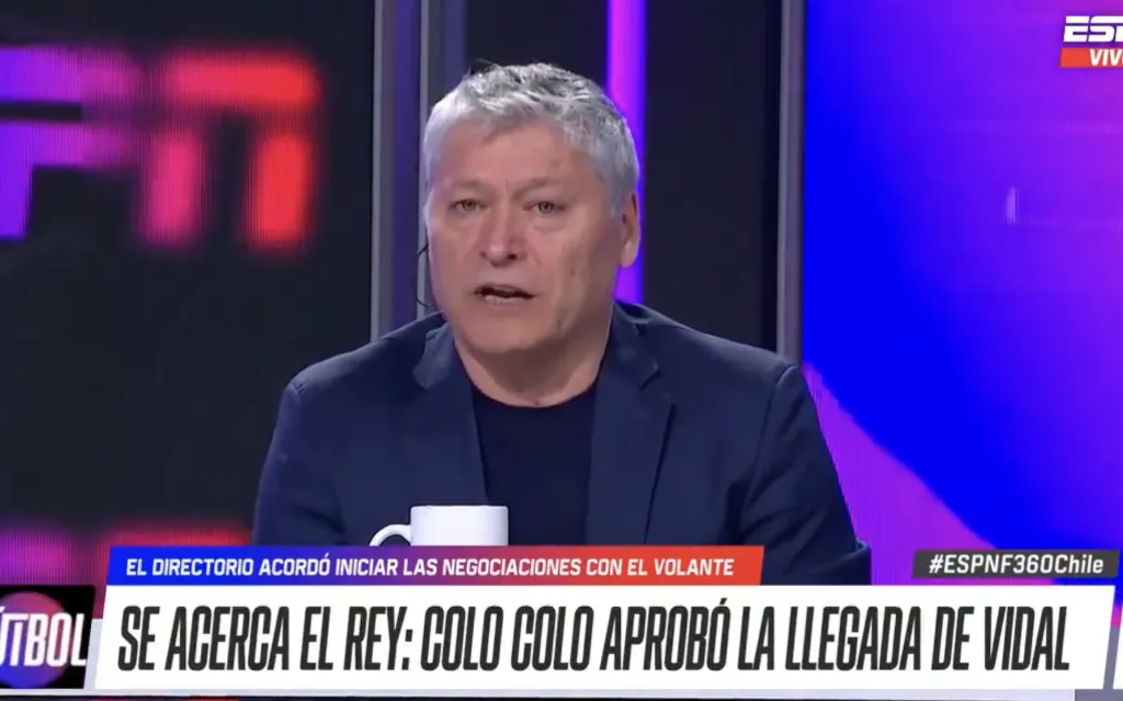 Patricio Yáñez no le deja pasar nada a Arturo Vidal (Captura ESPN Chile)