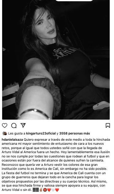 Daniela Isaza explica porqué Vidal no llegó al América de Cali