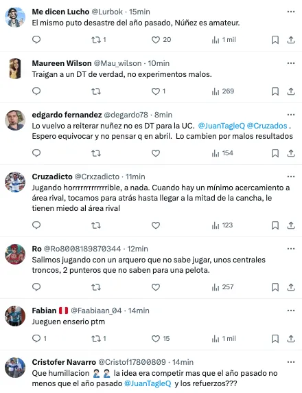 El reclamo de los cruzados contra Nico Núñez