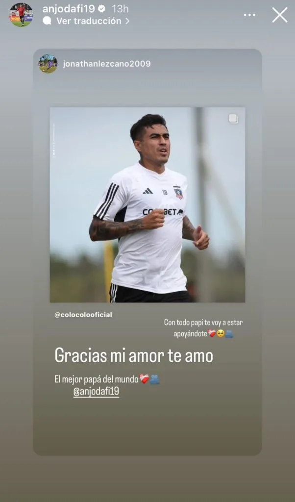 Captura de la historia de Instagram de Darío Lezcano.