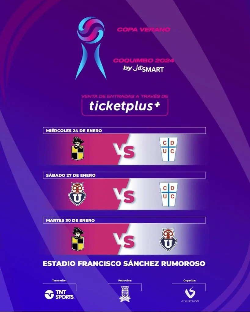 La programación de la Copa de Verano 2024 (Captura)