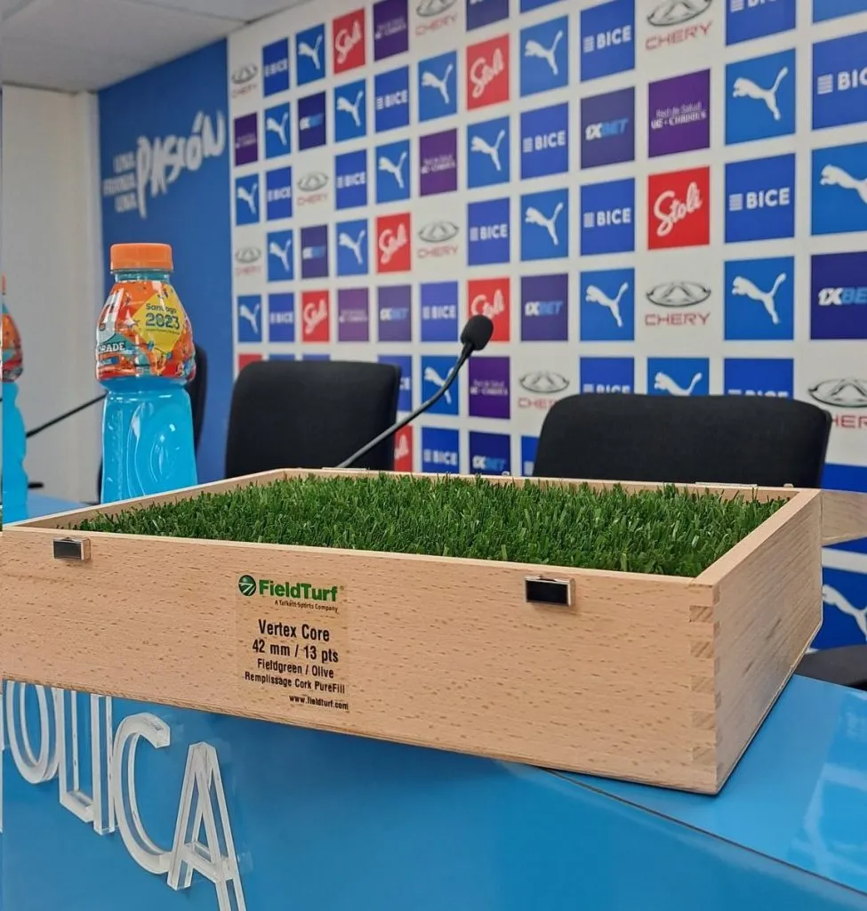 Una muestra de lo que será el nuevo césped de San Carlos para 2024 (@Cruzados)