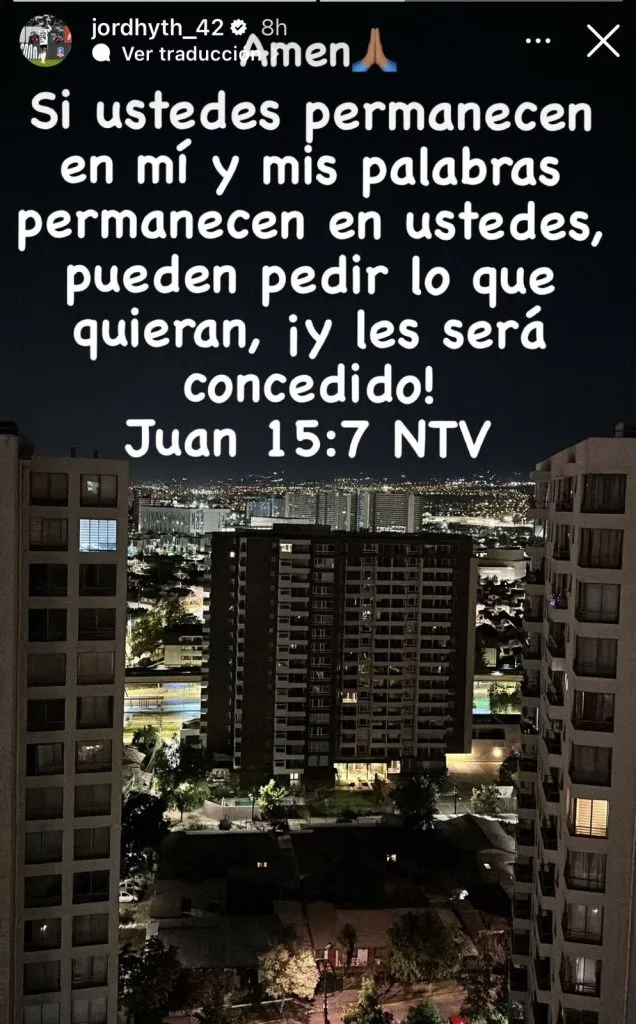 Captura de la historia de Instagram de Jordhy Thompson.