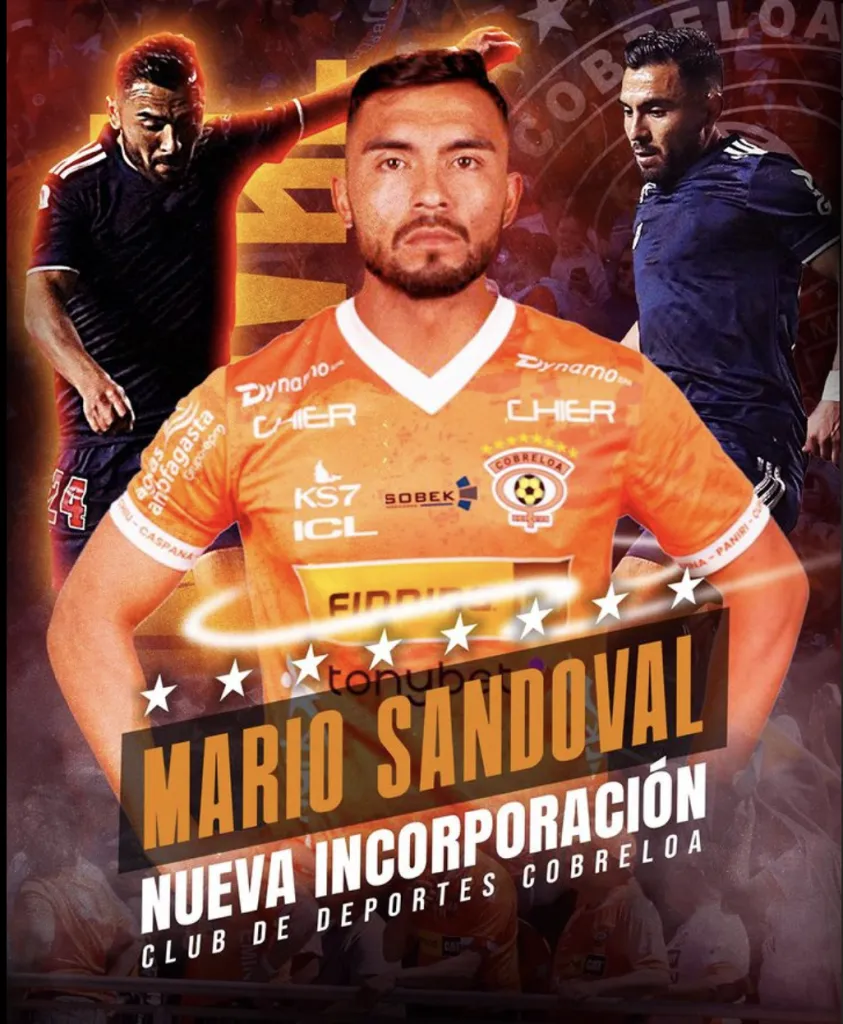 Mario Sandoval es el nuevo refuerzo de Cobreloa para 2024 (@CobreloaSADPOficial)
