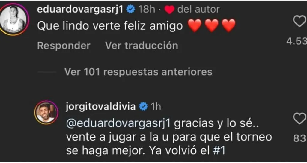 Jorge Valdivia le entregó un consejo a Eduardo Vargas.