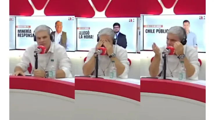 Juan Cristóbal Guarello muestra su molestia luego de la prohibición de hinchas visitantes en encuentro entre Palestino y Cobreloa en La Cisterna. (Fotos: Radio Agricultura)
