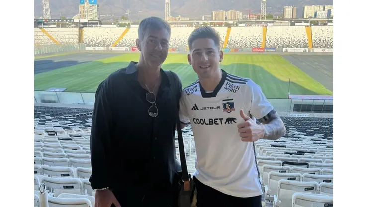 El delantero Guillermo Paiva junto a su representante Regis Marques en el Estadio Monumental. (Foto: Instagram)