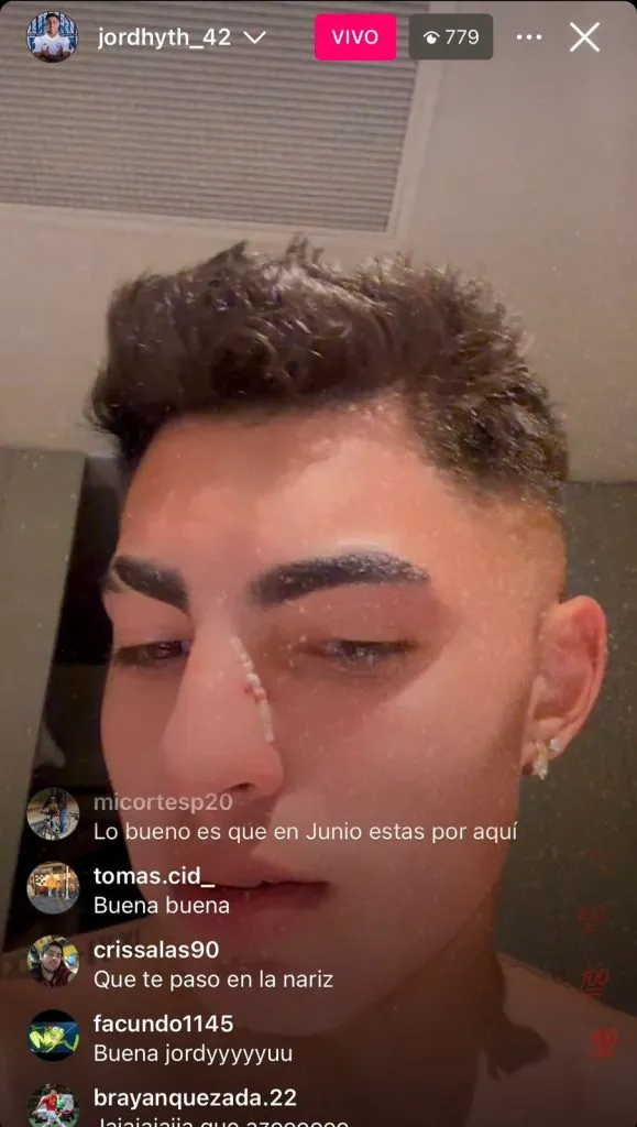 Captura de la transmisión de Instagram de Jordhy Thompson.