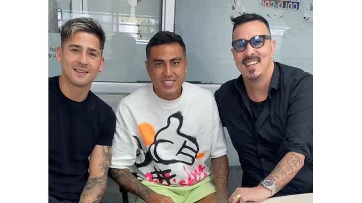 Darío Lezcano se reunió con Guillermo Paiva y el intermediario Darío Fabbro en el Estadio Monumental. (Foto: Instagram)