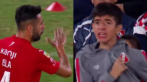 Isla y la llamativa discusión con el hincha de Independiente.