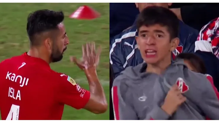 Isla y la llamativa discusión con el hincha de Independiente.