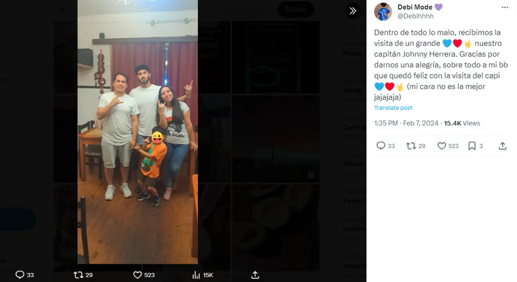 Johnny Herrera tuvo tremendo gesto con familia azul afectada por los incendios en la Región de Valparaíso.