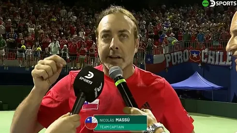 Nicolás Massú dedica el triunfo a las víctimas de los incendios en la Región de Valparaíso. (Foto: Captura DSports)