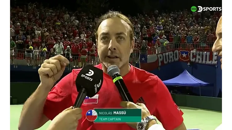 Nicolás Massú dedica el triunfo a las víctimas de los incendios en la Región de Valparaíso. (Foto: Captura DSports)