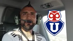 Vidal lanzó una broma que se robó las miradas de los hinchas albos y azules.