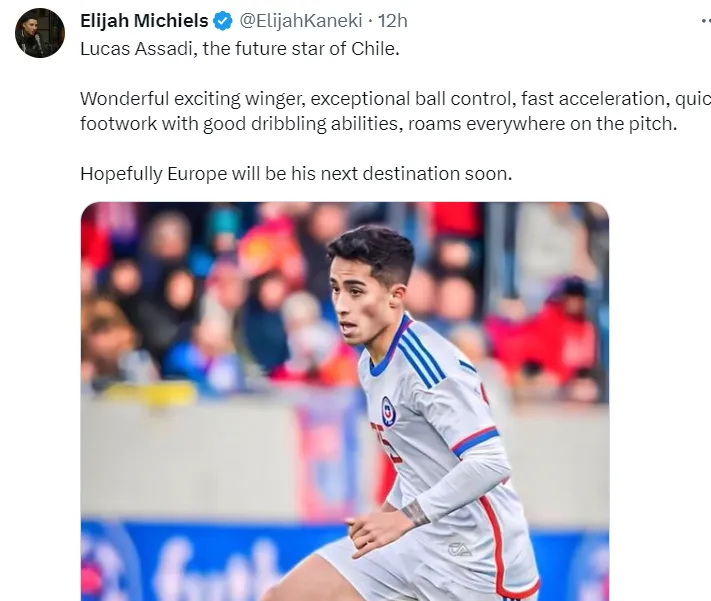 El mensaje sobre Assadi que llamó la atención en redes sociales | FOTO: Captura