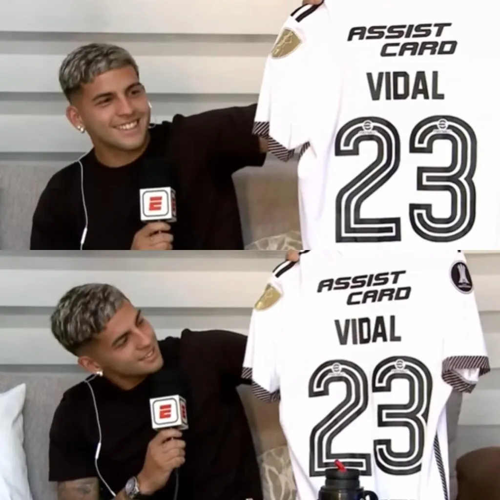 Hernan López tiene la camiseta de Arturo Vidal.