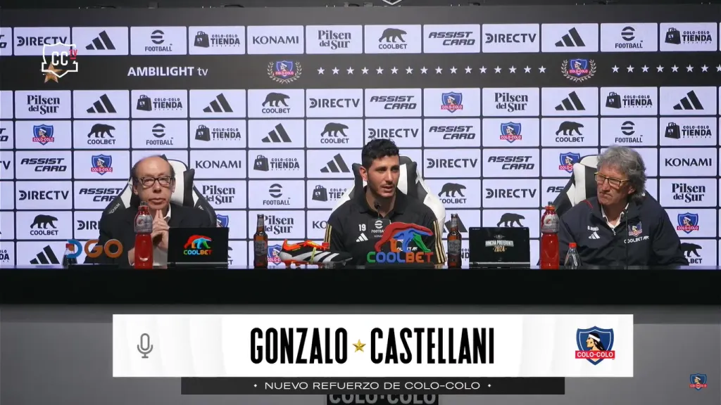 Gonzalo Castellani fue presentado como nuevo refuerzo de Colo Colo. (Foto Colo Colo TV)